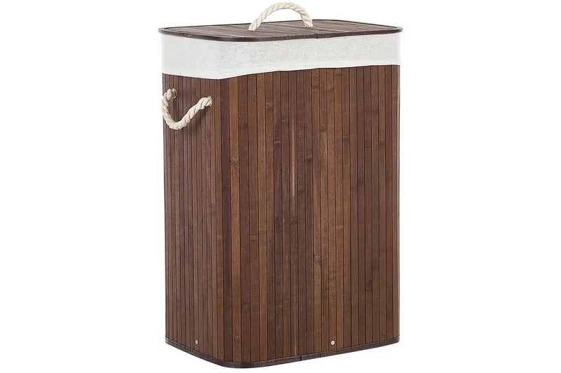 Vasketøjskurve Komari Mørkt træ/hvid, Mørkt træ/hvid