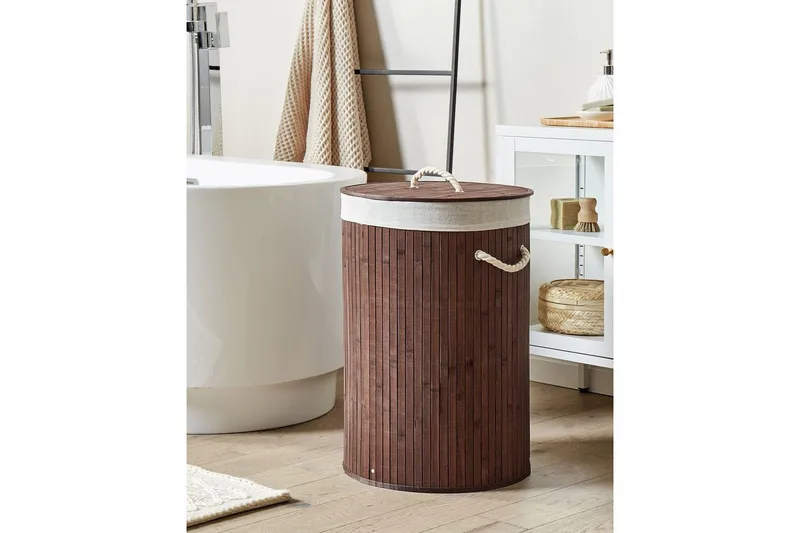 Vasketøjskurve Sannar Brun/Hvid - Brun/Hvid - Hus & renovering - Køkken & bad - Badeværelse - Badeværelsestilbehør