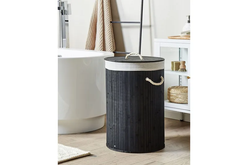 Vasketøjskurve Sannar Sort/Hvid - Sort/Hvid - Hus & renovering - Køkken & bad - Badeværelse - Badeværelsestilbehør
