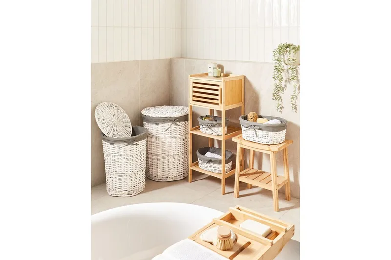 Vasketøjskurve Vakari Grå/hvid - Grå/hvid - Opbevaring - Opbevaring til småting - Kurve - Flettet kurv & rattankurv