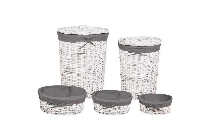 Vasketøjskurve Vakari Grå/hvid, Grå/hvid