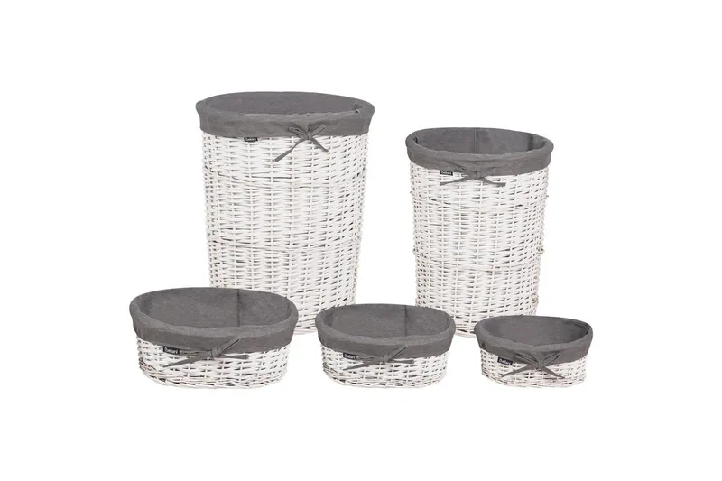 Vasketøjskurve Vakari Grå/hvid - Grå/hvid - Opbevaring - Opbevaring til småting - Kurve - Flettet kurv & rattankurv