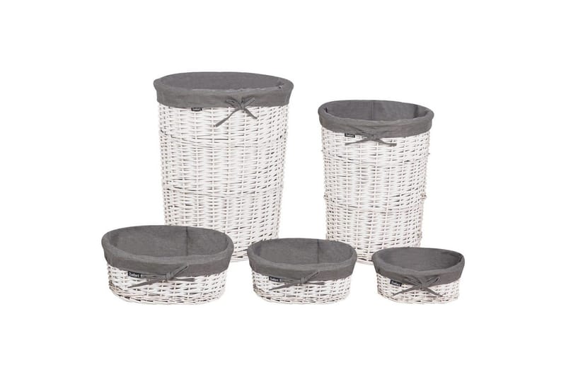 Vasketøjskurve Vakari Grå/hvid - Grå/hvid - Opbevaring - Opbevaring til småting - Kurve - Flettet kurv & rattankurv
