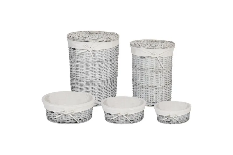 Vasketøjskurve Vakari Hvid/Grå - Hvid/Grå - Opbevaring - Opbevaring til småting - Kurve - Flettet kurv & rattankurv