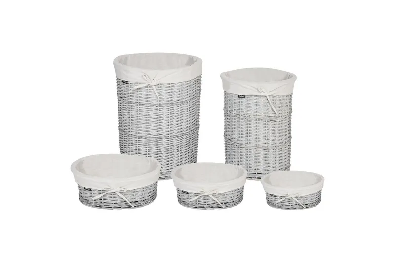Vasketøjskurve Vakari Hvid/Grå - Hvid/Grå - Opbevaring - Opbevaring til småting - Kurve - Flettet kurv & rattankurv