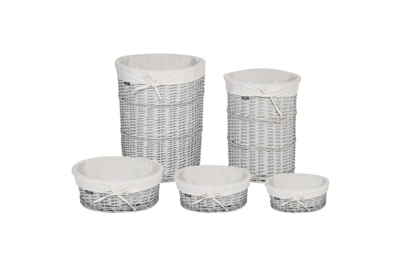 Vasketøjskurve Vakari Hvid/Grå - Hvid/Grå - Opbevaring - Opbevaring til småting - Kurve - Flettet kurv & rattankurv