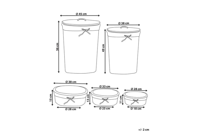 Vasketøjskurve Vakari Hvid/Grå - Hvid/Grå - Opbevaring - Opbevaring til småting - Kurve - Flettet kurv & rattankurv