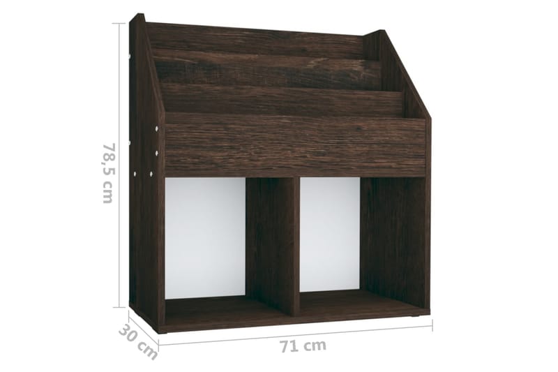 magasinholder til børn 71x30x78,5 cm spånplade røget eg - Brun - Opbevaring - Opbevaring til småting