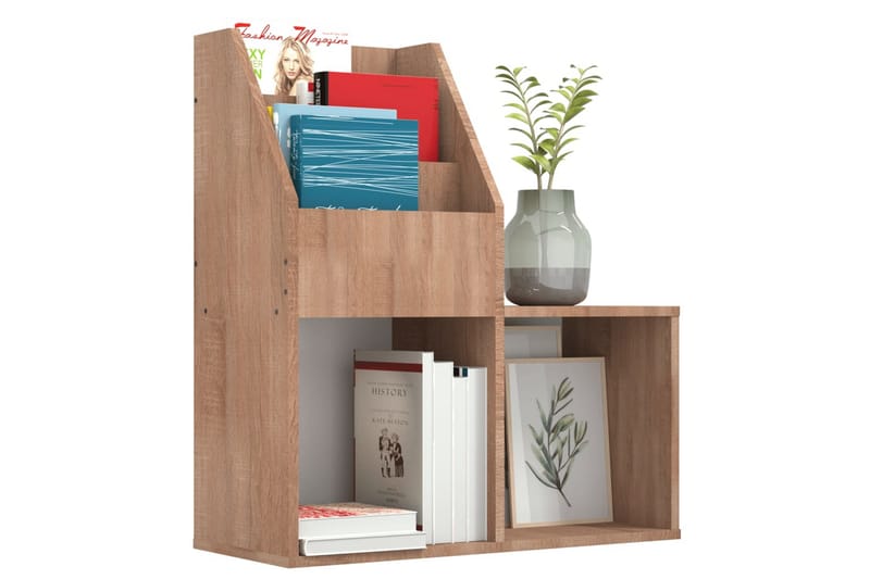 magasinholder til børn 71x30x78,5 cm spånplade sonoma-eg - Brun - Opbevaring - Opbevaring til småting