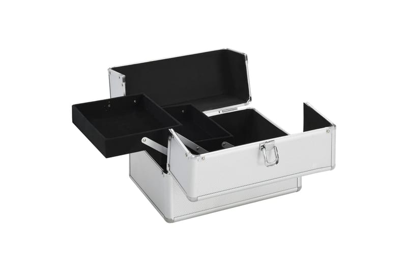 makeupkuffert 22 x 30 x 21 cm sølvfarvet aluminium - Opbevaring - Opbevaring til småting