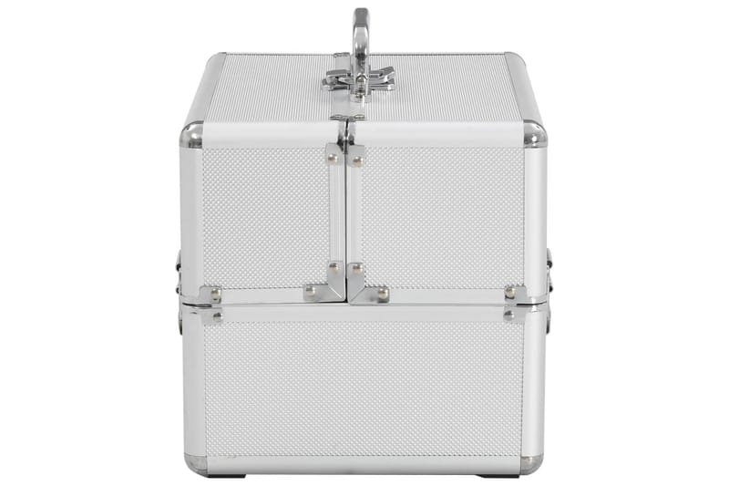 makeupkuffert 22 x 30 x 21 cm sølvfarvet aluminium - Opbevaring - Opbevaring til småting
