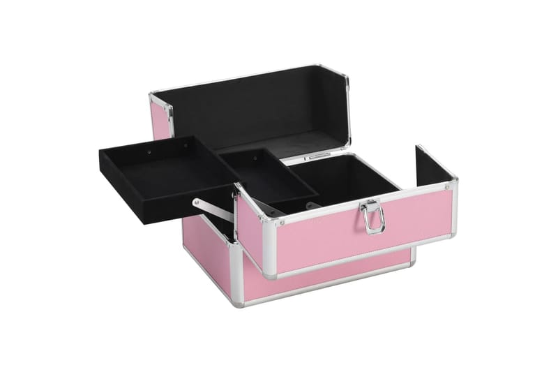 makeupkuffert 22 x 30 x 21 cm pink aluminium - Opbevaring - Opbevaring til småting