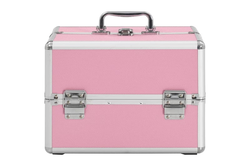 makeupkuffert 22 x 30 x 21 cm pink aluminium - Opbevaring til småting