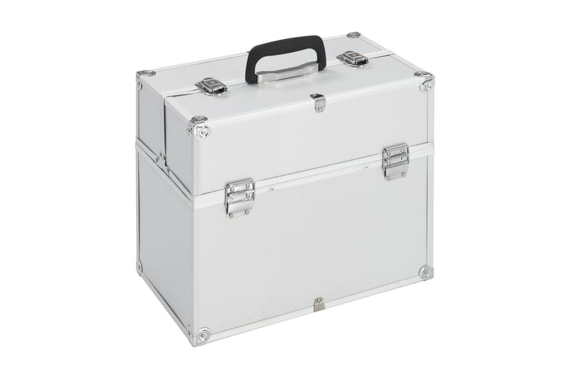 makeupkuffert 37 x 24 x 35 cm sølvfarvet aluminium - Opbevaring - Opbevaring til småting
