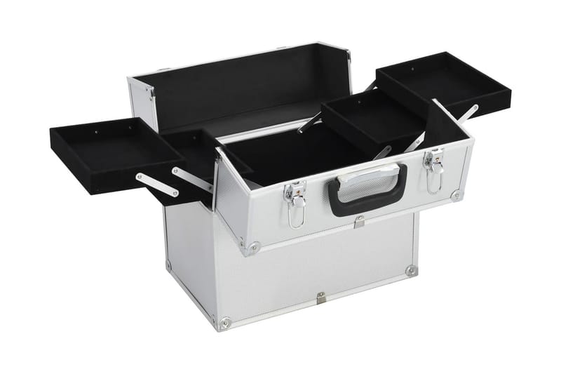 makeupkuffert 37 x 24 x 35 cm sølvfarvet aluminium - Opbevaring - Opbevaring til småting
