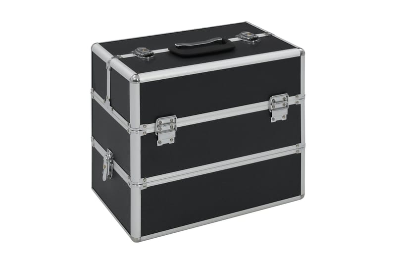 makeupkuffert 37 x 24 x 35 cm sort aluminium - Opbevaring - Opbevaring til småting