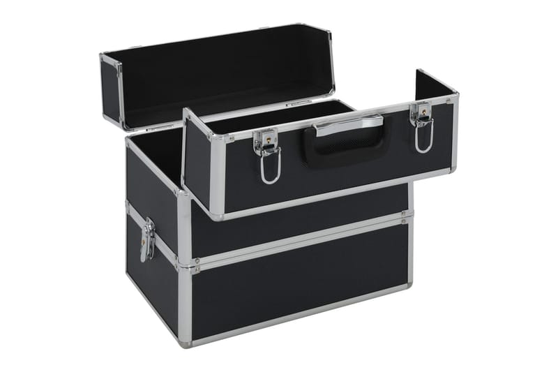 makeupkuffert 37 x 24 x 35 cm sort aluminium - Opbevaring - Opbevaring til småting