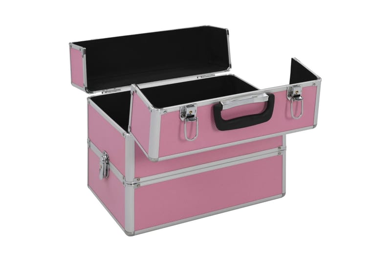makeupkuffert 37 x 24 x 35 cm pink aluminium - Opbevaring - Opbevaring til småting