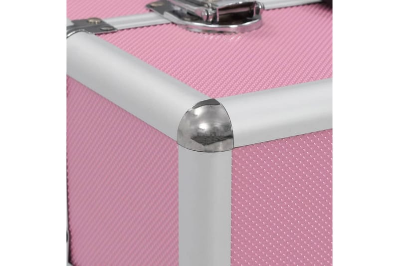 makeupkuffert 37 x 24 x 35 cm pink aluminium - Opbevaring til småting