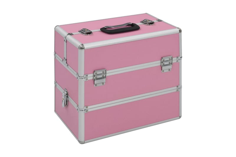 makeupkuffert 37 x 24 x 35 cm pink aluminium - Opbevaring til småting