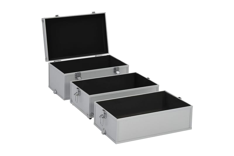 makeupkuffert 37 x 24 x 40 cm sølvfarvet aluminium - Opbevaring - Opbevaring til småting