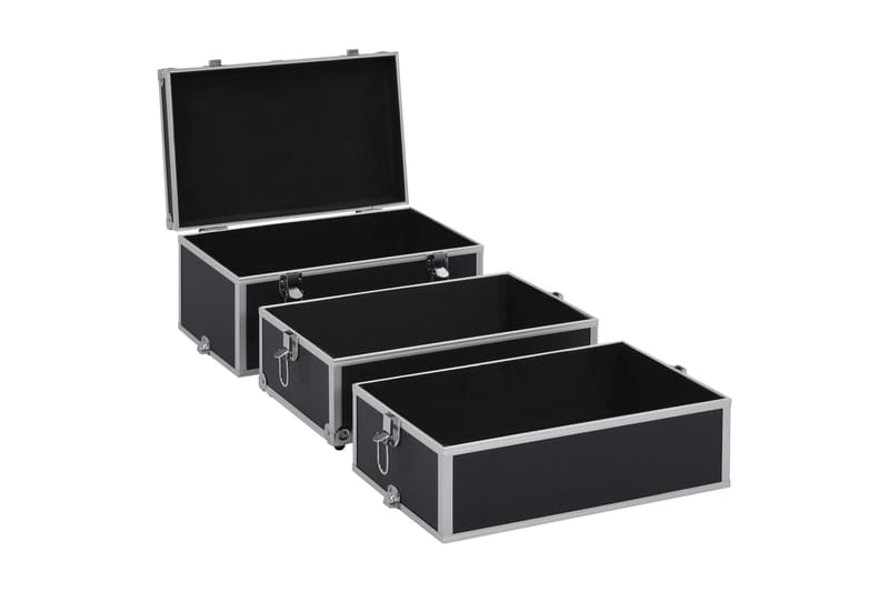 makeupkuffert 37 x 24 x 40 cm sort aluminium - Opbevaring - Opbevaring til småting