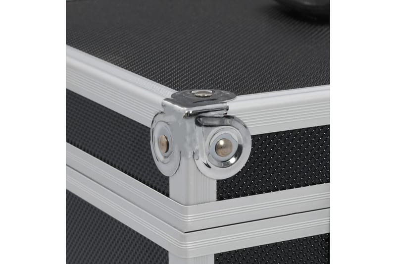 makeupkuffert 37 x 24 x 40 cm sort aluminium - Opbevaring - Opbevaring til småting