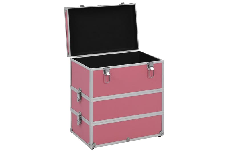 makeupkuffert 37 x 24 x 40 cm pink aluminium - Opbevaring til småting