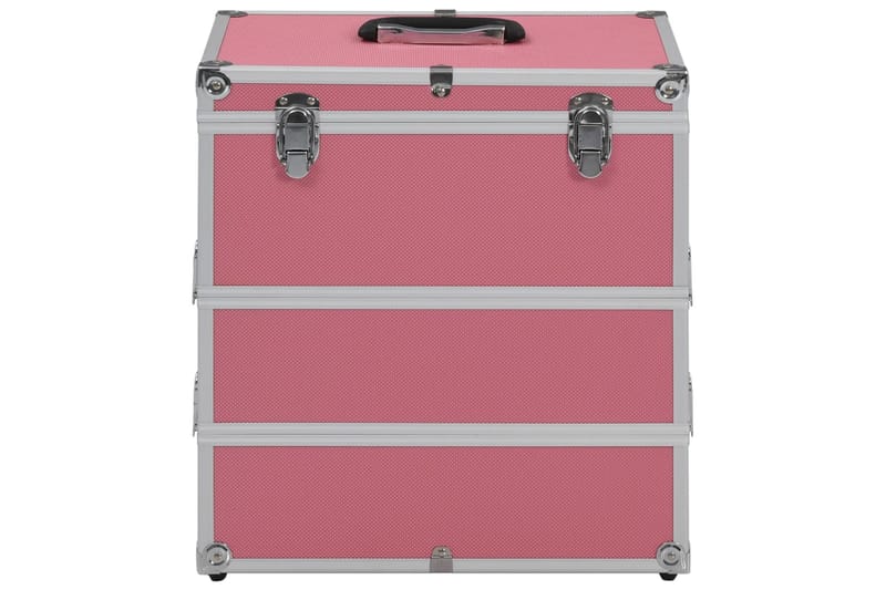 makeupkuffert 37 x 24 x 40 cm pink aluminium - Opbevaring til småting
