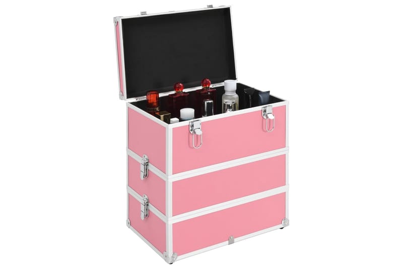 makeupkuffert 37 x 24 x 40 cm pink aluminium - Opbevaring - Opbevaring til småting