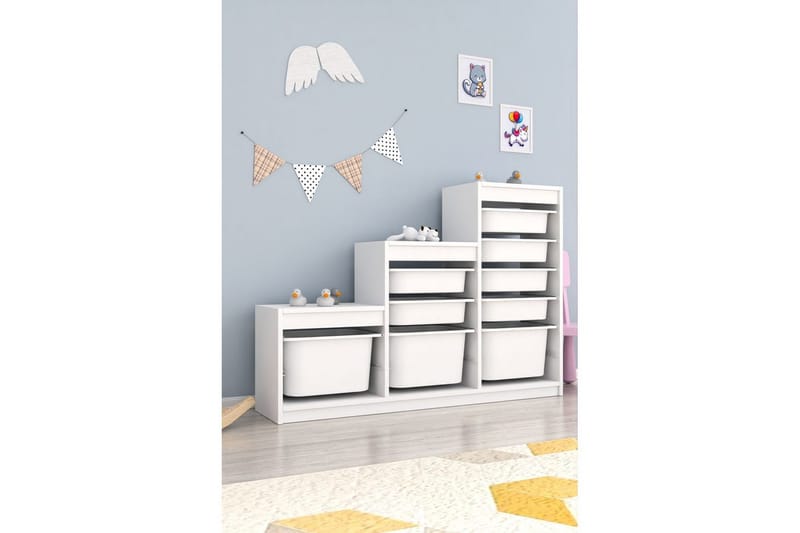 Mobin Opbevaringskasser 132 cm - Hvid - Opbevaring - Opbevaring til småting - Kurve & kasser