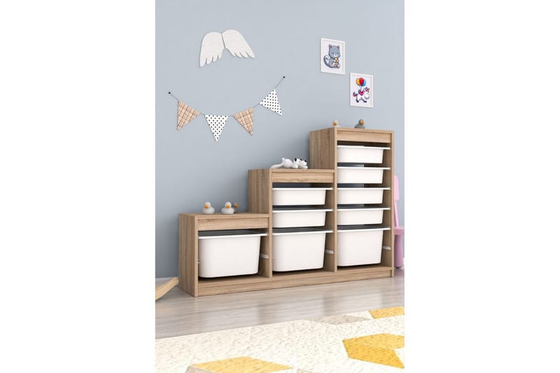 Mobin Opbevaringskasser 132 cm - Hvid - Opbevaring - Opbevaring til småting - Kurve & kasser