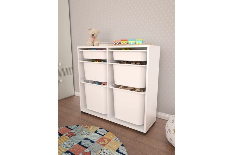 Multifunktionsskab Carla Hvid - Hvid - Opbevaring - Opbevaring til småting - Kurve & kasser