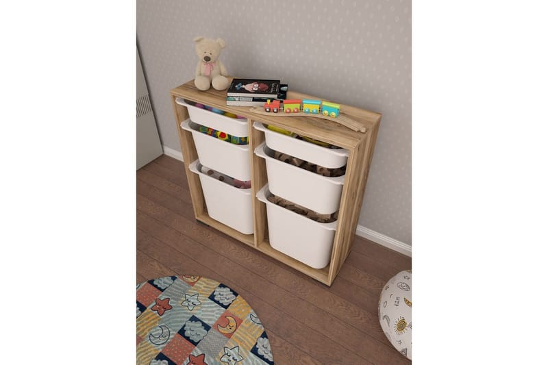 Multifunktionsskab Carla Valnød Hvid - Valnød Hvid - Opbevaring - Opbevaring til småting - Kurve & kasser