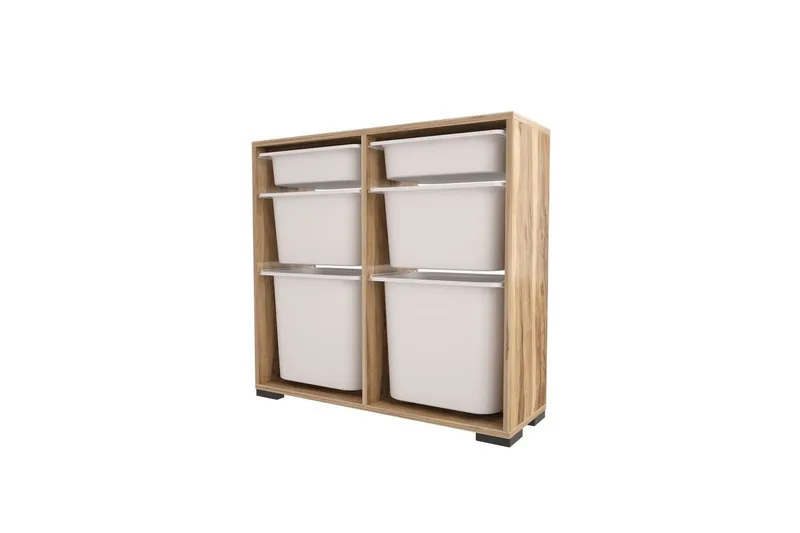 Multifunktionsskab Carla Valnød Hvid - Valnød Hvid - Opbevaring - Opbevaring til småting - Kurve & kasser