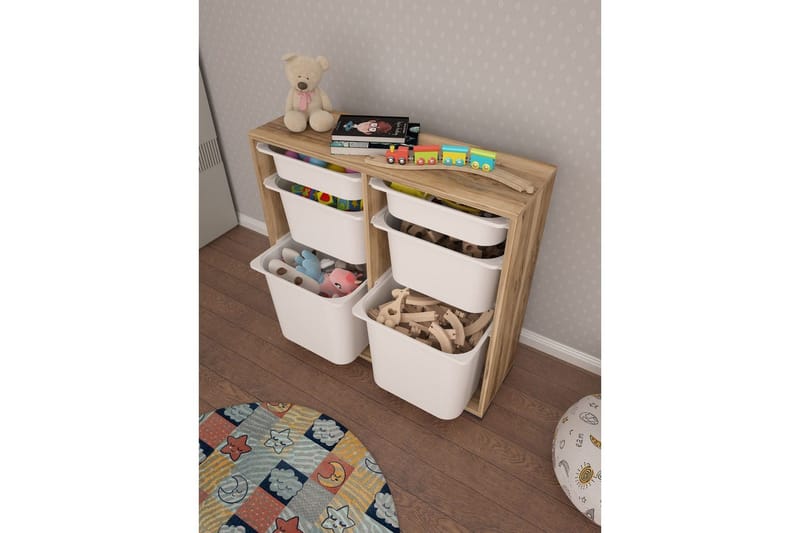 Multifunktionsskab Carla Valnød Hvid - Valnød Hvid - Opbevaring - Opbevaring til småting - Kurve & kasser