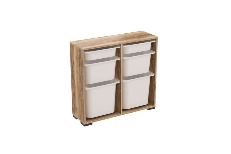 Multifunktionsskab Carla Valnød Hvid, Valnød Hvid