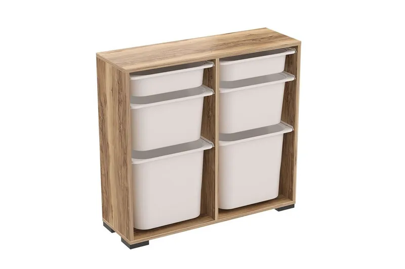 Multifunktionsskab Carla Valnød Hvid - Valnød Hvid - Opbevaring - Opbevaring til småting - Kurve & kasser