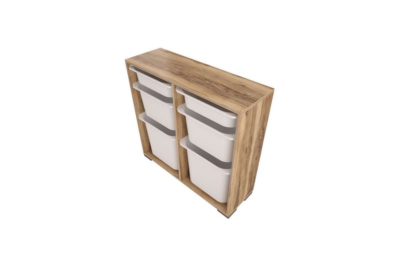 Multifunktionsskab Carla Valnød Hvid - Valnød Hvid - Opbevaring - Opbevaring til småting - Kurve & kasser