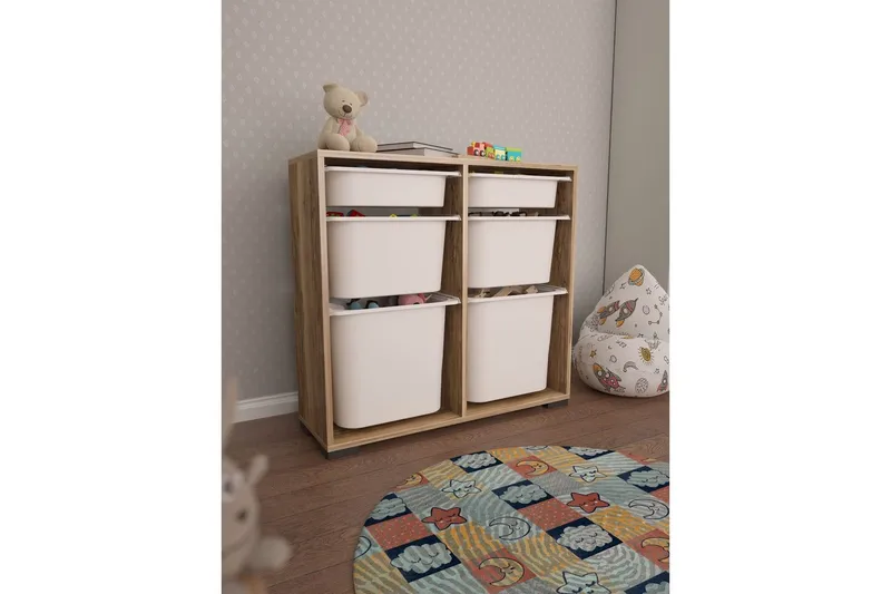 Multifunktionsskab Carla Valnød Hvid - Valnød Hvid - Opbevaring - Opbevaring til småting - Kurve & kasser