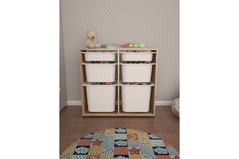 Multifunktionsskab Carla Valnød Hvid - Valnød Hvid - Opbevaring - Opbevaring til småting - Kurve & kasser