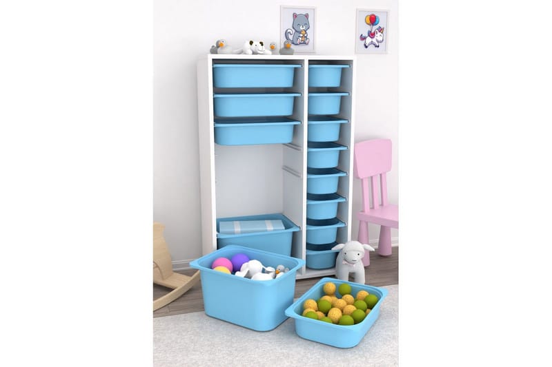 Multifunktionsskab Core (69,5 x 109 x 30 cm) Blå - Blå - Opbevaring - Opbevaring til småting - Kurve & kasser