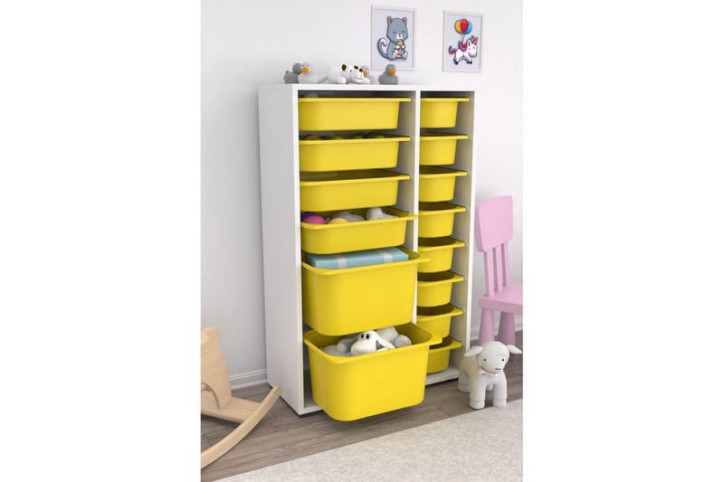 Multifunktionsskab Core (69,5 x 109 x 30 cm) Gul - Gul - Opbevaring - Opbevaring til småting - Kurve & kasser