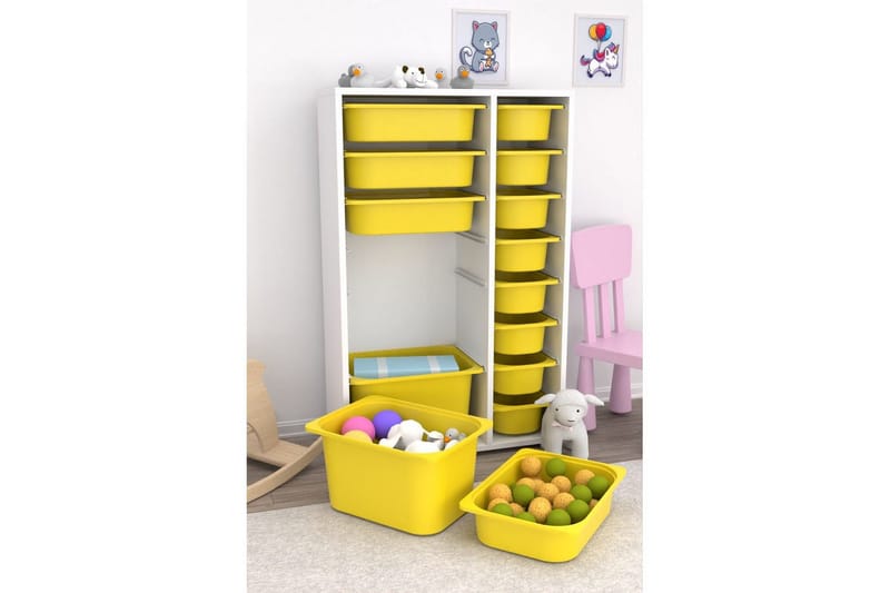 Multifunktionsskab Core (69,5 x 109 x 30 cm) Gul - Gul - Opbevaring - Opbevaring til småting - Kurve & kasser