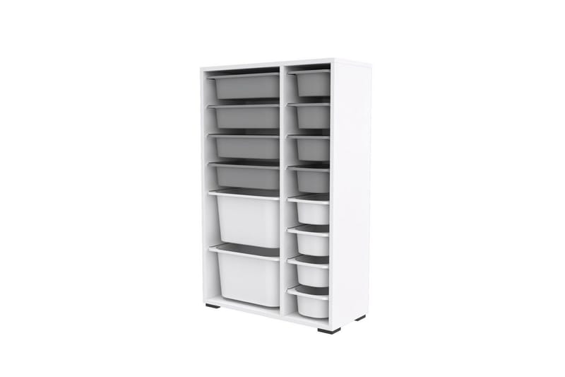 Multifunktionsskab Core (69,5 x 109 x 30 cm) Hvid / Grå - Hvid / Grå - Opbevaring - Opbevaring til småting - Kurve & kasser