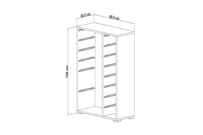 Multifunktionsskab Core (69,5 x 109 x 30 cm) Hvid / Gul - Hvid / Gul - Opbevaring - Opbevaring til småting - Kurve & kasser