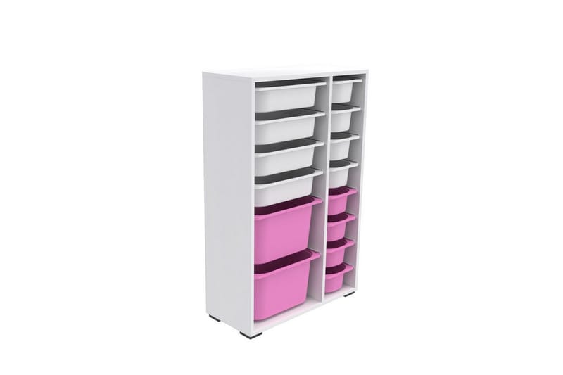 Multifunktionsskab Core (69,5 x 109 x 30 cm) Hvid / Pink - Hvid / Pink - Opbevaring - Opbevaring til småting - Kurve & kasser