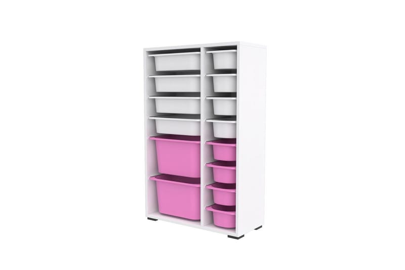 Multifunktionsskab Core (69,5 x 109 x 30 cm) Hvid / Pink - Hvid / Pink - Opbevaring - Opbevaring til småting - Kurve & kasser