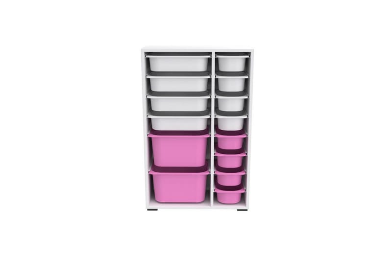 Multifunktionsskab Core (69,5 x 109 x 30 cm) Hvid / Pink - Hvid / Pink - Opbevaring - Opbevaring til småting - Kurve & kasser
