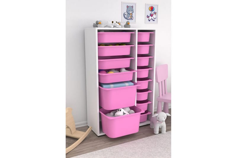 Multifunktionsskab Core (69,5 x 109 x 30 cm) Lyserød - Lyserød - Opbevaring - Opbevaring til småting - Kurve & kasser